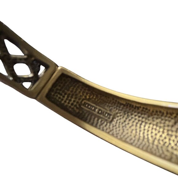 Heidi Daus Cream Faux Pearl and Crystals Hinged Bangle Bracelet Signed - Picture 4 of 5